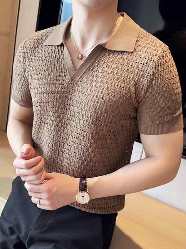 ポロシャツ メンズ 半袖 切り替え チェック柄 通気性 ストレッチ カジュアル 薄手 涼しい 夏用 トップス 快適