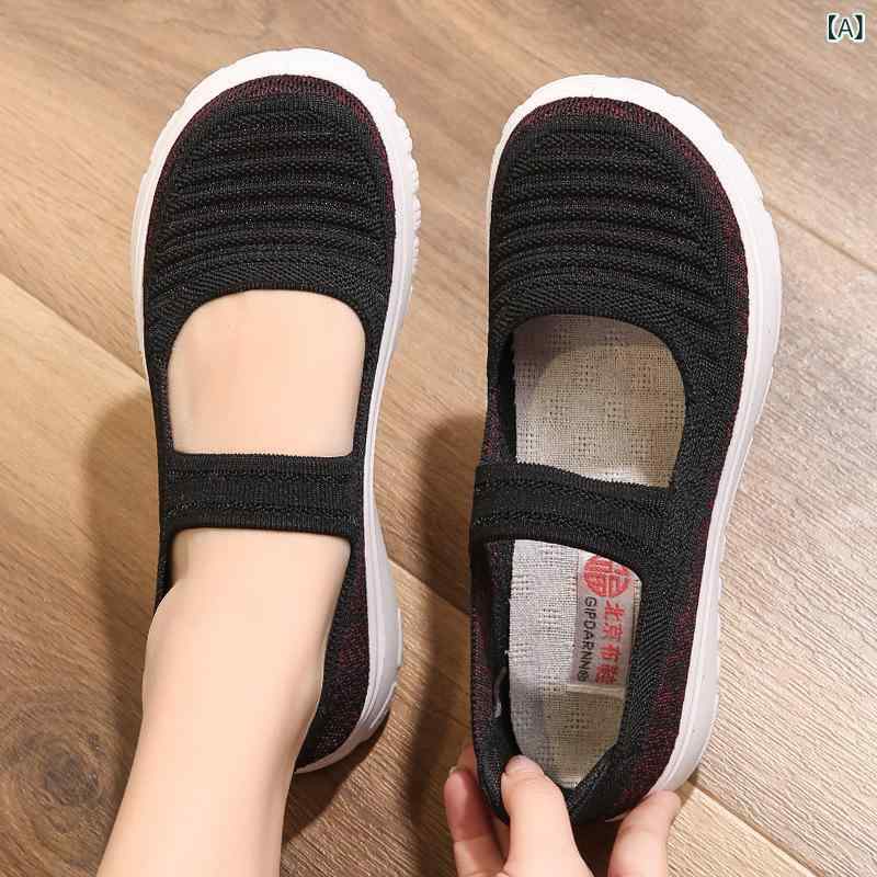 カジュアルシューズ レディース シニア 婦人靴 歩きやすい 疲れにくい 履きやすい スリッポン 軽量 防滑 柔らかい フラットシューズ 通気性 痛くない 高齢者 お母さん おばあちゃん 敬老の日 普段履き 春秋 secure-depo-11522042 セキュアデポ サンプル画像2