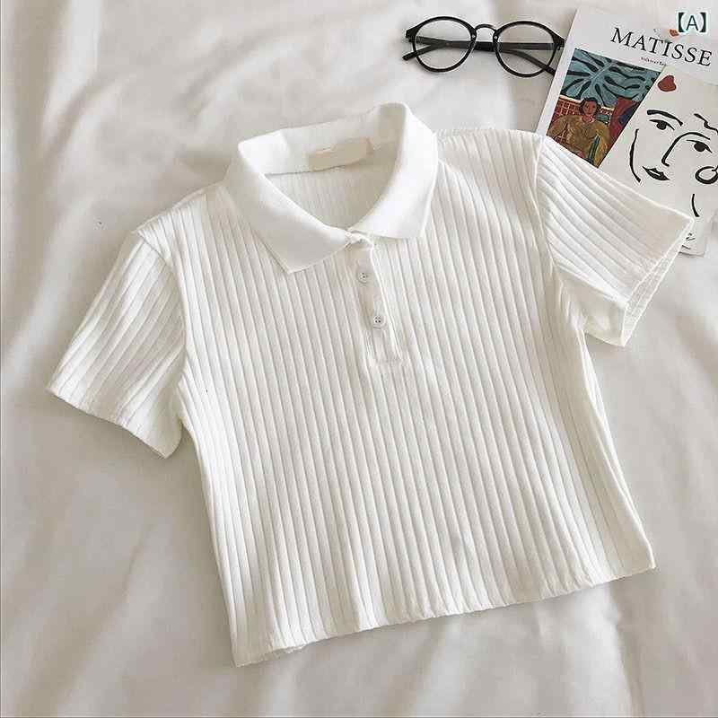ポロシャツ キッズ 女の子 半袖 トップス リブ カットソー 無地 コットン 薄手 涼しい 伸縮性 フィット カジュアル スポーティ 通学 通園 おしゃれ 夏物 夏