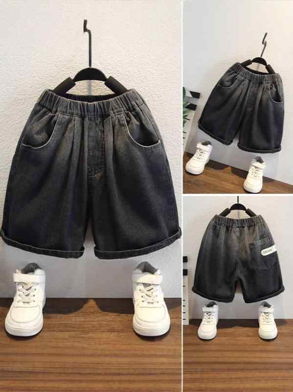 ・カテゴリ: キッズパンツ・スタイル: レジャー・主な素材: デニム(綿50%)・丈: ショーツ・柄: 無地・カラー展開: ブラック・サイズ展開: 90、100、110、120、130、140、150・性別: 男児・対象年齢: 3~8歳・ウエスト: 中腰・加工: 柔軟処理、酵素洗・要素: かわいい、トレンド