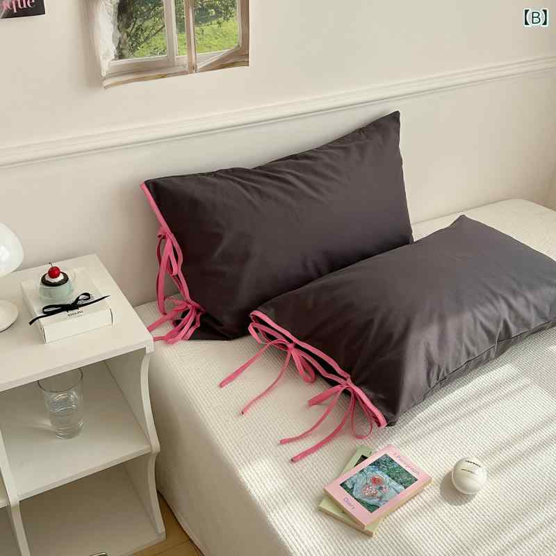 枕カバー レディース リボン かわいい コットン 洗える おしゃれ シングルサイズ 48×74cm 寝具 ピローケース secure-depo-11527836 セキュアデポ サンプル画像3