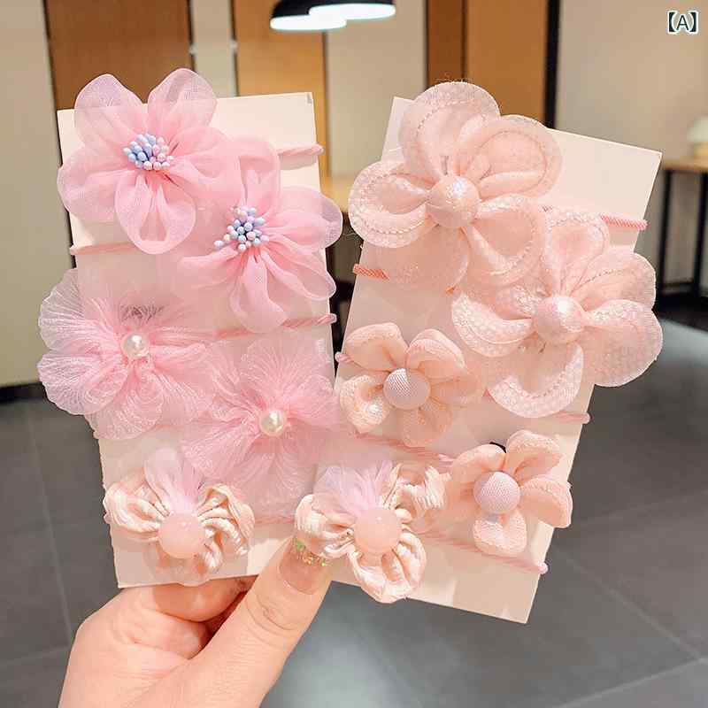 ヘアゴム キッズ 女の子 10点セット ヘアアクセサリー 花 かわいい カラフル 髪留...