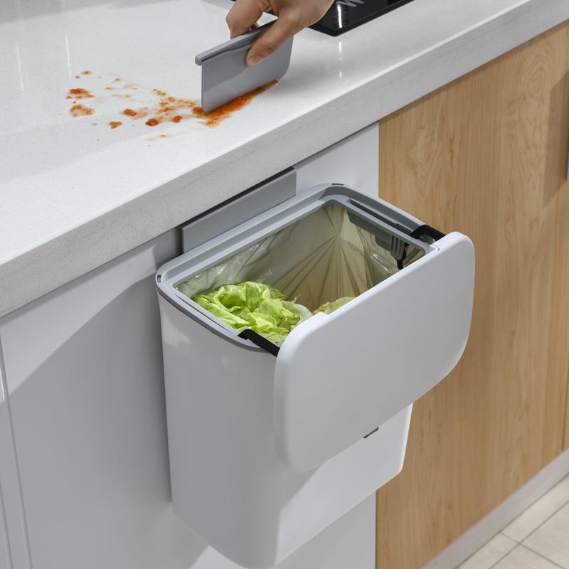 ゴミ箱 おしゃれ 壁掛け 隙間 スリム キッチン 蓋付き プッシュ式 密閉 大容量 生ゴミ リビング 浮かせる 吊り下げ 縦型 分別 ごみ箱 secure-depo-11528157 セキュアデポ パッケージ画像