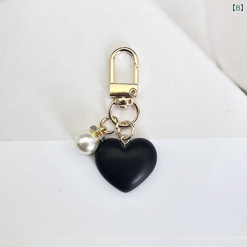 セキュアデポのキーホルダー レディース ハート パール かわいい バッグチャーム イヤホンケースチャーム アクセサリー 鍵 ギフト｜アングル2