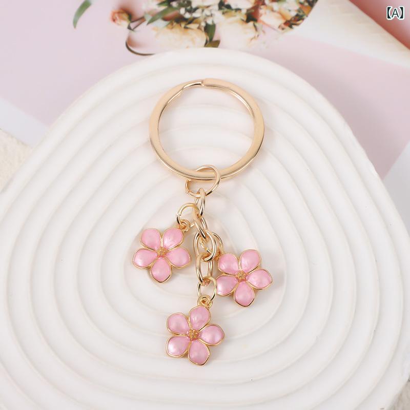 セキュアデポのキーホルダー レディース 桜 花 モチーフ かわいい チャーム ストラップ 鍵 バッグチャーム アクセサリー 小物 雑貨 プレゼント｜アングル2