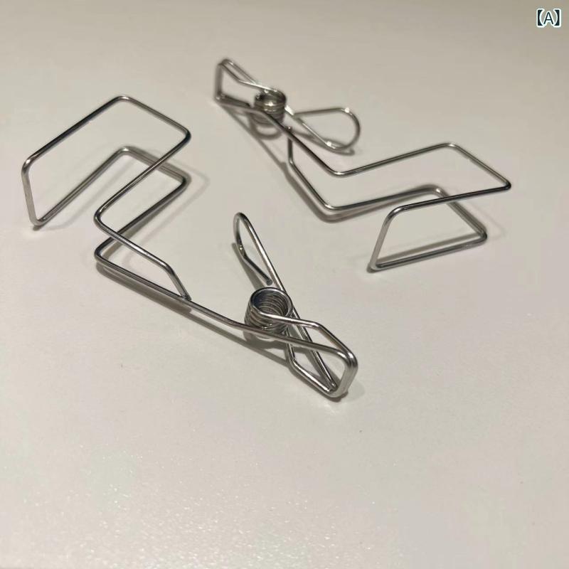 洗濯バサミ ステンレス クリップ 50個セット 物干し ハンガー用 錆びにくい 滑り止め 強力 防風 多機能 ソックス 衣類 靴下 跡がつかない 洗濯用品