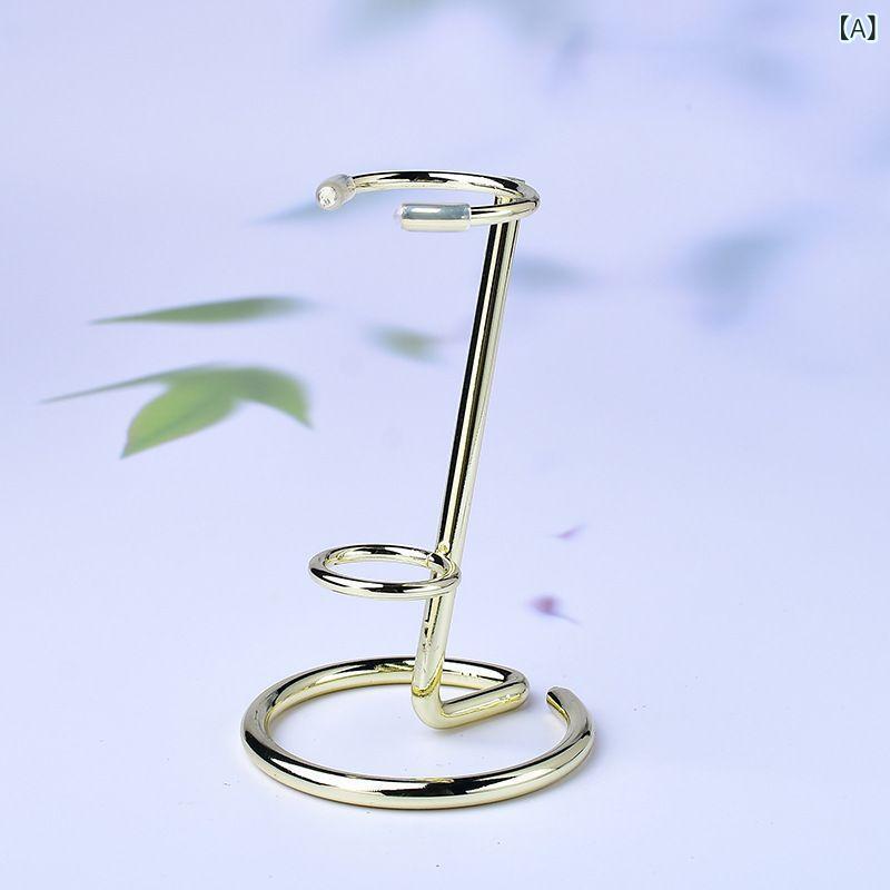 置物スタンド 金属製 幾何学 プレート 天然石用 水晶ホルダー アイアン 撮影小物 ゴールド シルバー インテリア おしゃれ