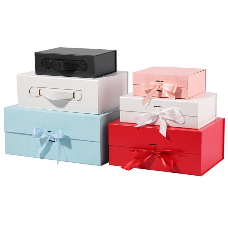 ギフトボックス ラッピング 組み立て式 リボン付き プレゼント 贈り物 お祝い 結婚...