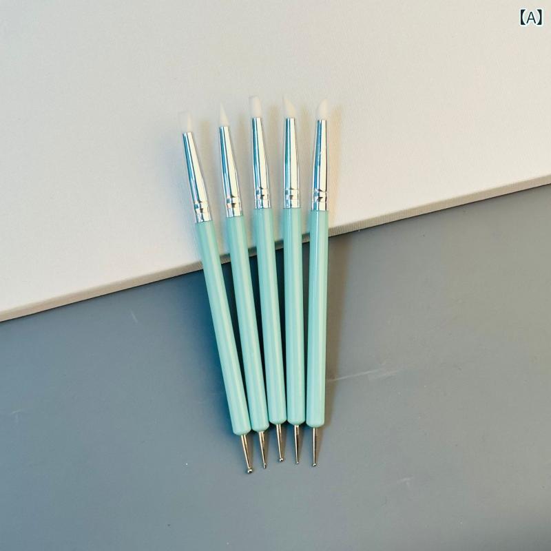 粘土ヘラ 工具 双頭 シリコンペン 5本セット レジン 押し出し フィギュア ジオラマ...