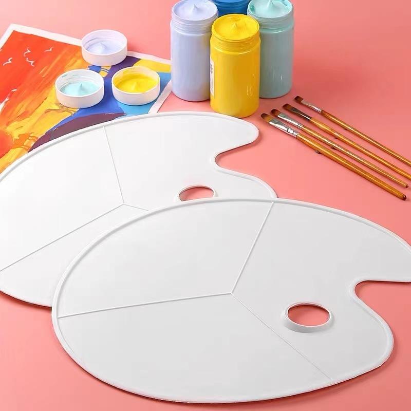 パレット 絵の具皿 楕円形 プラスチック 軽量 水彩画 アクリル画 油絵 美術 画材 調色用 お皿