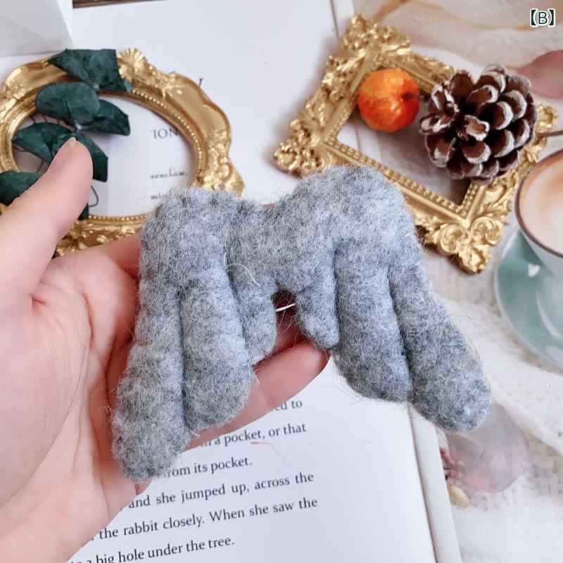 オーナメント クリスマスツリー フェルト 天使の羽 壁掛け かわいい 飾り 北欧風 羊毛フェルト 手作り デコレーション ホワイト グレー 部屋飾りの商品画像 3