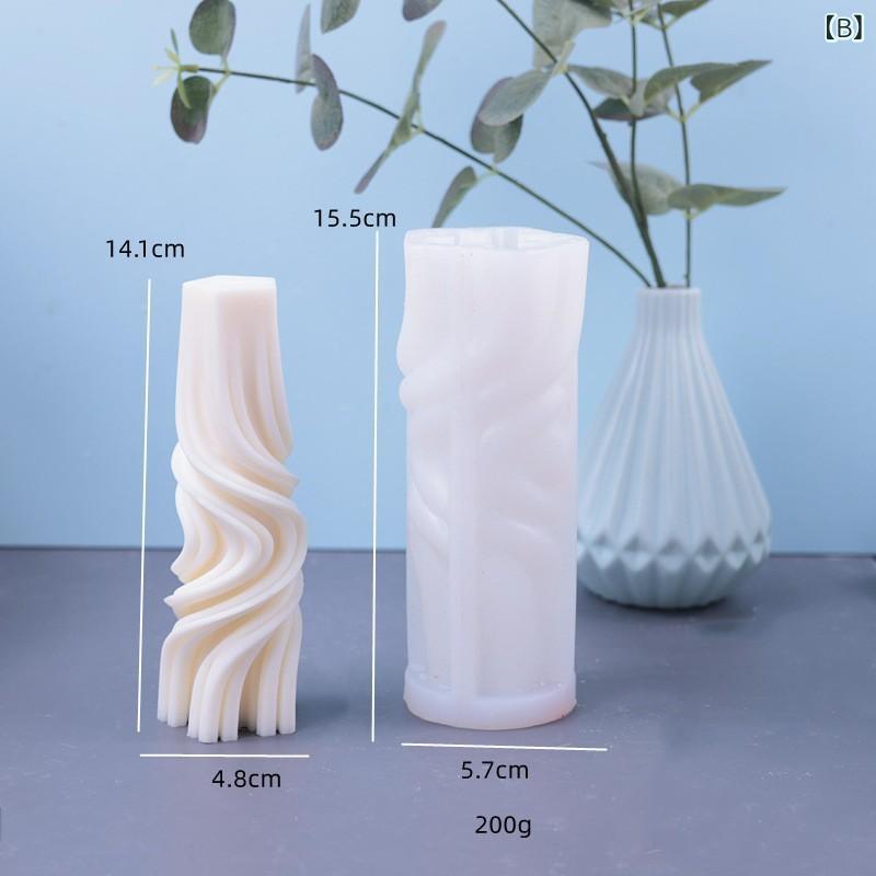 シリコンモールド ハンドメイド 立体 円柱 結び目 ウェーブ キャンドル ろうそく ...