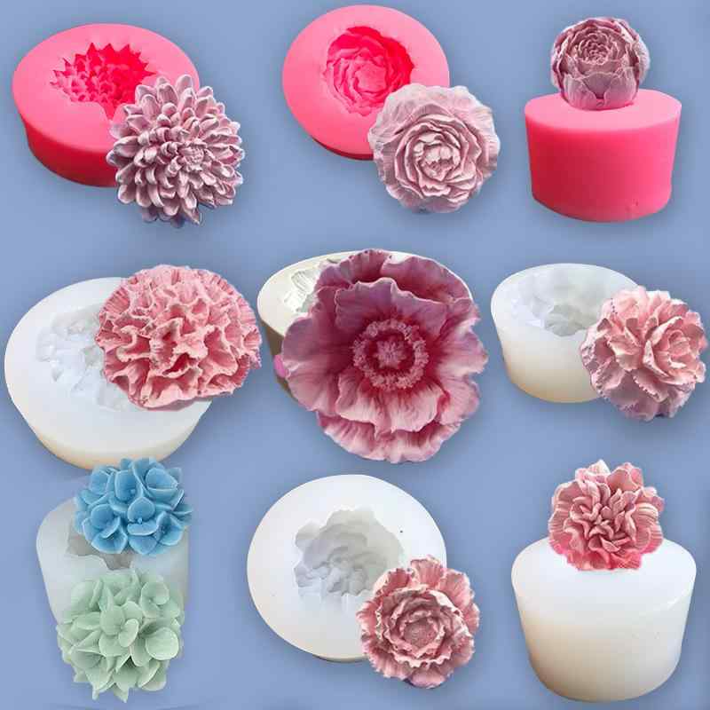 ケーキ型 シリコンモールド 花型 3D 薔薇 牡丹 バラ フラワー チョコレート ムース...