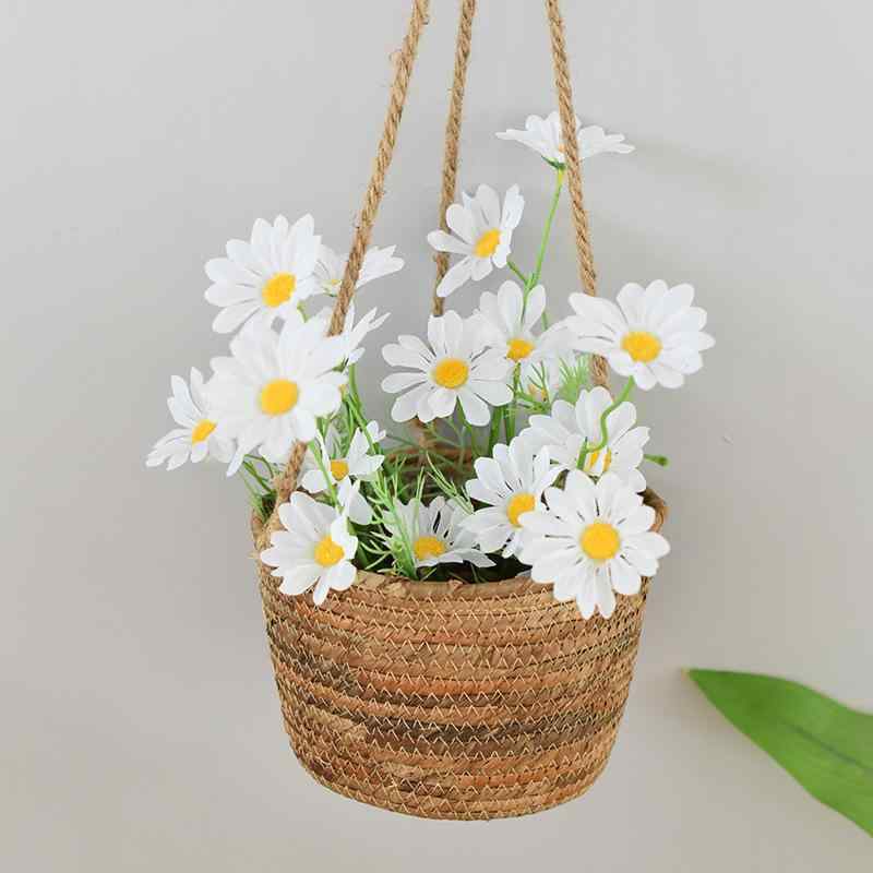 ・カテゴリ: ハンギングバスケット・スタイル: シンプルモダン・主な素材: 植物・製作工艺: 手編み・吊り下げ形式: 掛飾・サイズ: 香蕉ロープ 口径19×籃高12