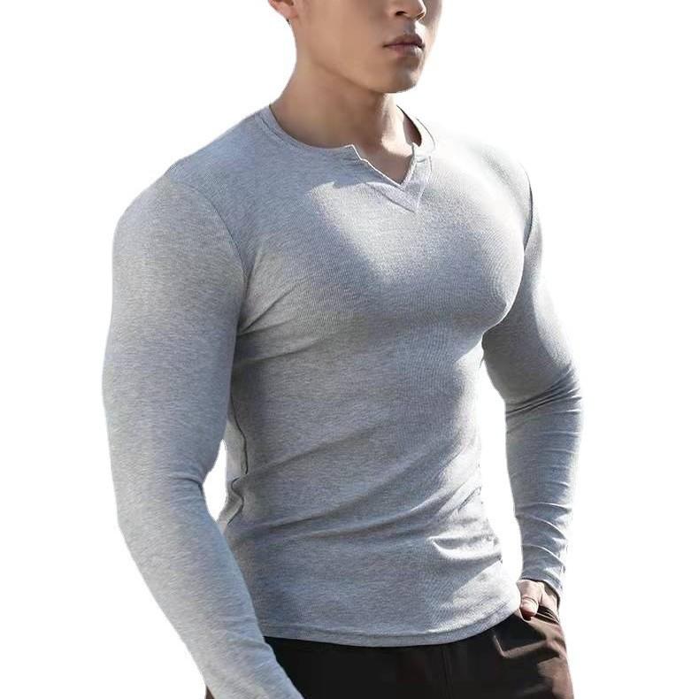 ・カテゴリ: Tシャツ・スタイル: 棒球服、スポーツカジュアル、レトロ・ネックライン: Vネック・袖丈: 長袖・主な素材: 綿97%・カラー展開: ブラック、米白、グレー・サイズ展開: M、L、XL、XXL、XXXL・対象: 男女兼用・対象年齢: 成人