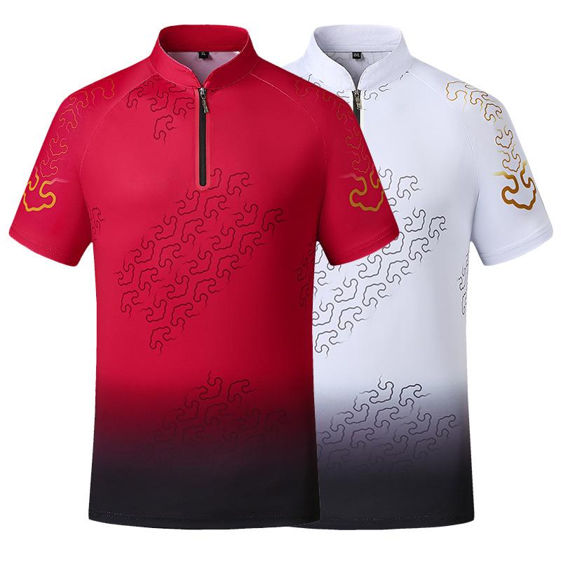 Tシャツ キッズ 男の子 半袖 ポロシャツ スポーツウェア 接触冷感 吸汗速乾 トレーニングウェア グラデーション 立ち襟 ランニング フィットネス 子供用 運動会