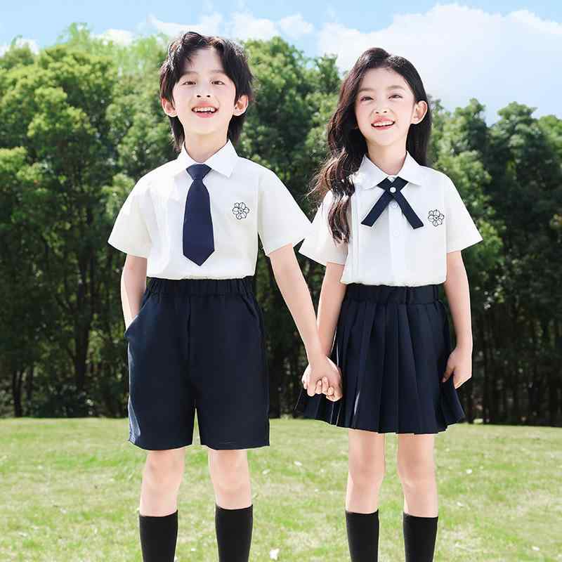セットアップ キッズ 半袖シャツ 半ズボン スカート 4点セット フォーマルスーツ 制服 男子 女子 小学生 幼稚園 園児 合唱 発表会 入学式 卒業式 イギリス風 受験 面接 イベント 春夏 コットン