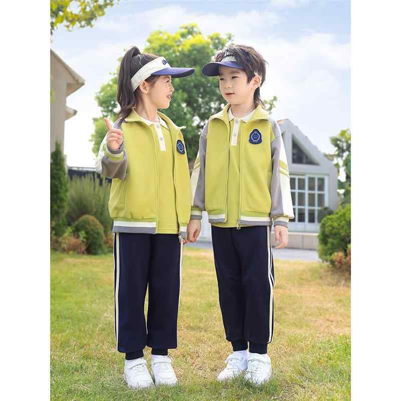 校服 キッズ 男の子 女の子 秋着 スウェット 長袖 3点セット ジャケット ロングパンツ 半袖Tシャツ 小学生 幼稚園 通学着 運動会 体操服 ジュニア