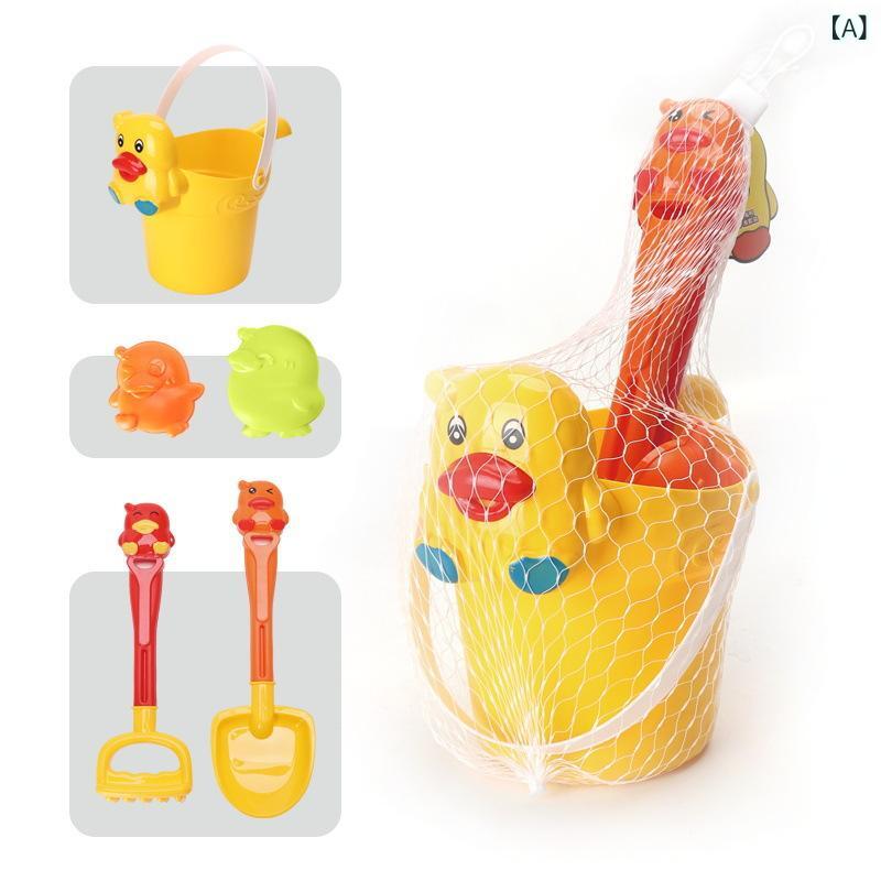 ・主な素材: プラスチック・カテゴリ: ビーチ玩具・機能: 水撒き・タイプ: 砂遊びツール・カラー展開: イエローダックビーチバケツ、イエローダックビーチカー+バケツ・対象年齢: 4-6歳