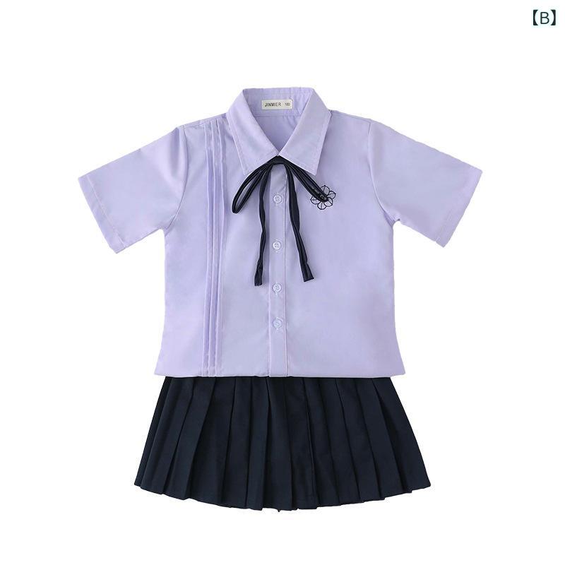 セキュアデポの校服 キッズ 夏 セットアップ コットン 吸汗速乾 通気性 柔らかい 半袖 スカート パンツ スクール制服 幼稚園 小学生 運動会 入園式 卒園式 発表会｜アングル3