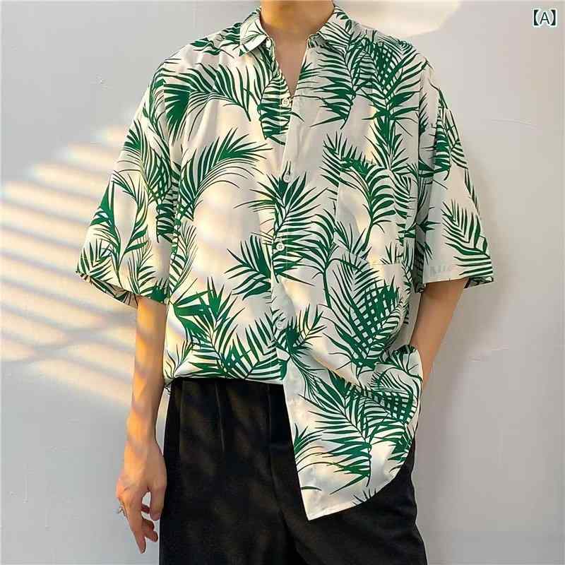 ・カテゴリ: シャツ・スタイル: シンプル・シルエット: ルーズ・襟型: ターンカラー・袖丈: 半袖・柄: 小花柄・主な素材: ポリエステル31-50%・カラー展開: 緑、黒・サイズ展開: M、L、XL、XXL、XXXL・性別: 男性・対象年齢: 成人・加工: ノーアイロン処理
