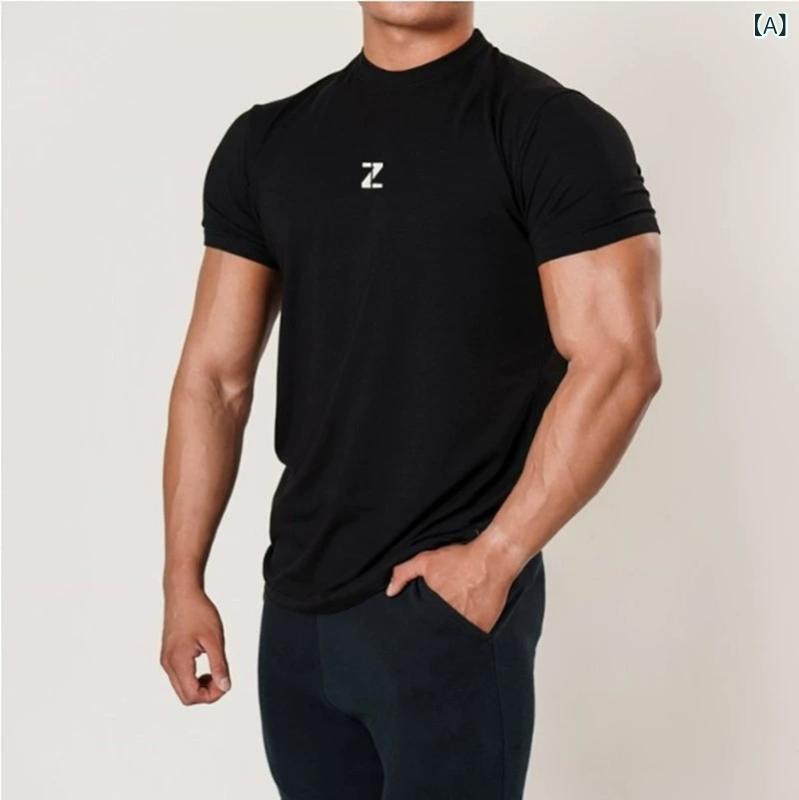 Tシャツ メンズ 半袖 丸首 コットン ストレッチ フィットネス トレーニング ランニング スポーツ 運動 部屋着 カジュアル トップス
