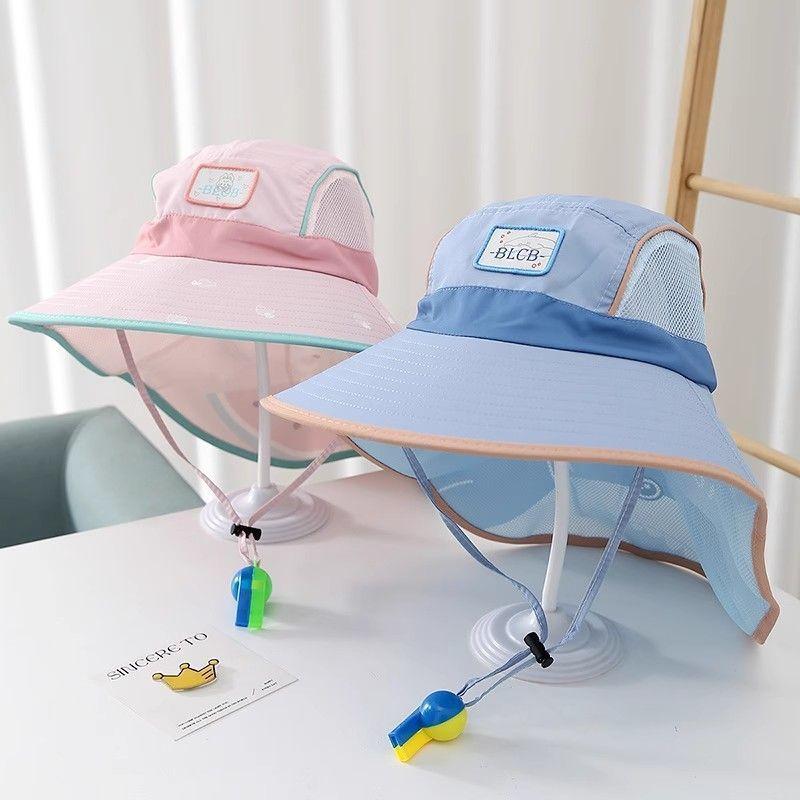 ハット キッズ 子供 日よけ帽子 つば広 ショール付き 紫外線対策 熱中症対策 接触冷感…