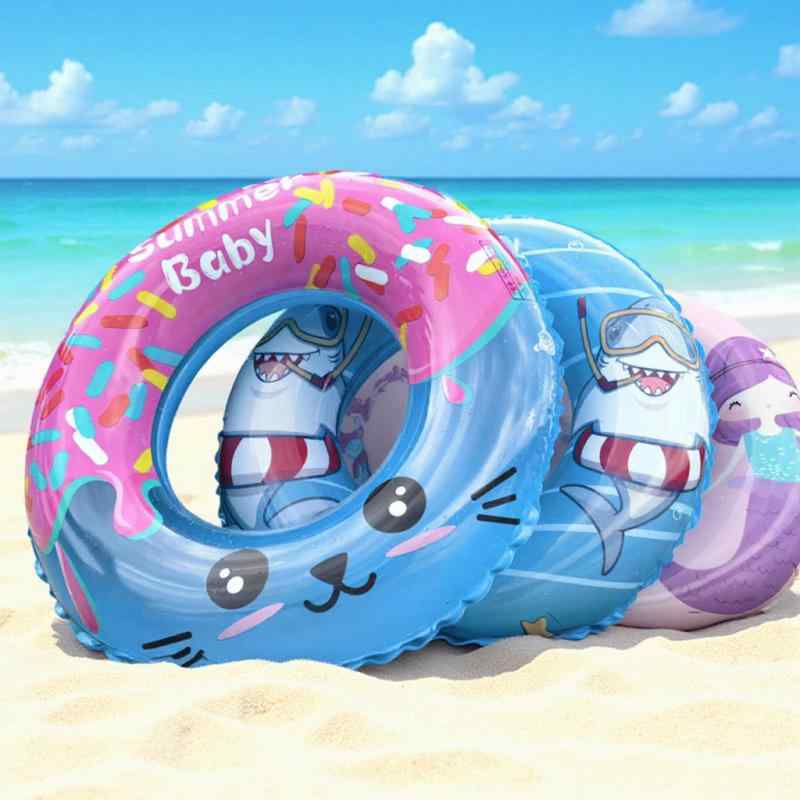 浮き輪 キッズ 子供 脇の下 サメ 人魚 ドーナツ 海水浴 プール ビーチ 浮力 水遊び かわいい 初心者向け 持ち運び 便利