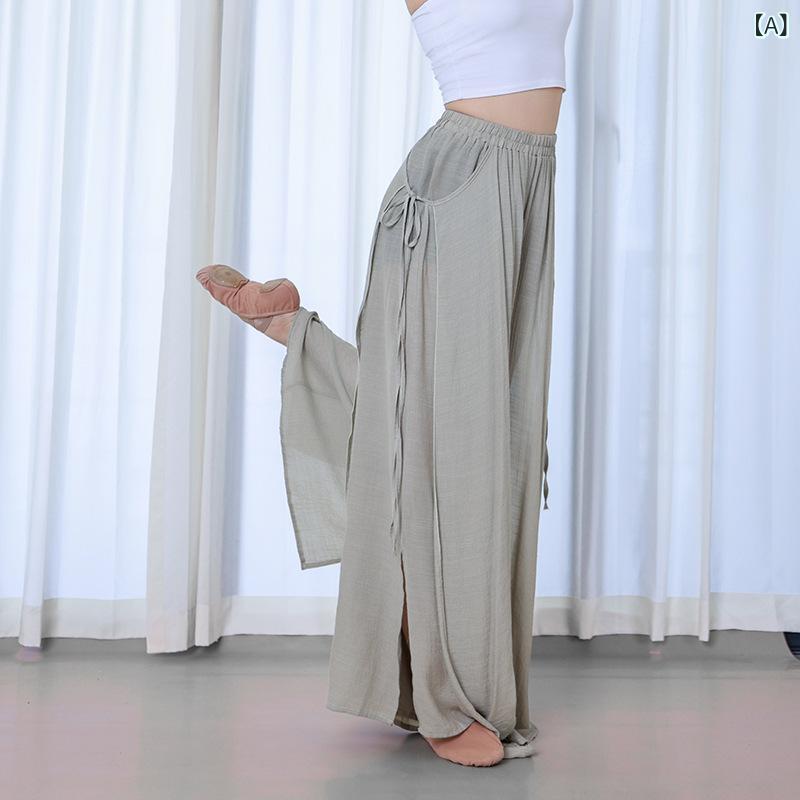 パンツ レディース ダンス衣装 社交ダンス ワイドパンツ カシュクール風 練習着 舞台用 ステージ衣装 美脚効果 薄手 無地 レッスンウェア ルームウェア ヨガ 体型カバー
