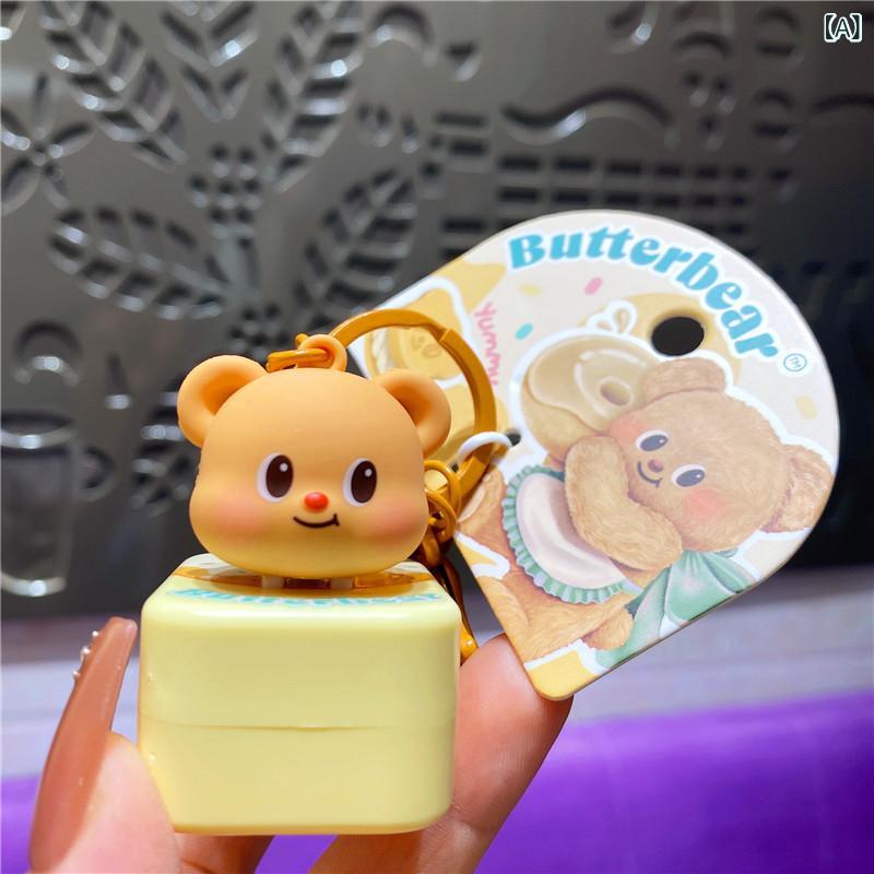 キーホルダー カップル ペア かわいい バターベア ストラップ チャーム スクイーズ ポンポン 鍵 バッグチャーム secure-depo-11561957 セキュアデポ サンプル画像2