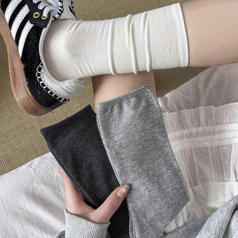 靴下 レディース 春夏秋冬 中筒 クルーソックス 抗菌 防臭 吸汗 綿 薄手 無地 ルー...