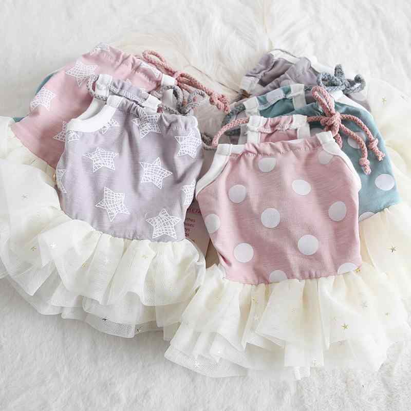 ・カテゴリ: 裙子（スカート、またはワンピース等、ペット用服）・スタイル: シンプル・主な素材: 布・対象: 犬猫兼用（ペット用）・カラー展開: 五星柄グレー、ドット柄グレー、五星柄グリーン、ドット柄グリーン・サイズ展開: XS、S、M、L、XL
