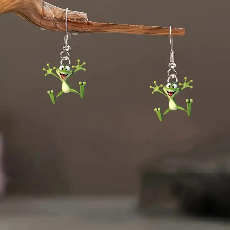 ピアス レディース アクリル カエルモチーフ 動物 かわいい レトロ カジュアル