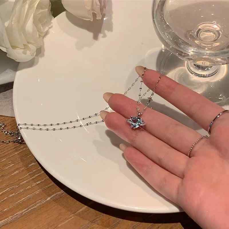 ・カテゴリ: ネックレス・加工技術: 電気メッキ・デザイン: ハート形・チェーンの種類: レギュラーチェーン・チェーンの長さ: 21cm-50cm・カラー展開: アクアマリンハートネックチェーン・スタイル: 韓国風・テイスト: 清潔感、スウィート・対象: 女性・デザイン要素: ハート