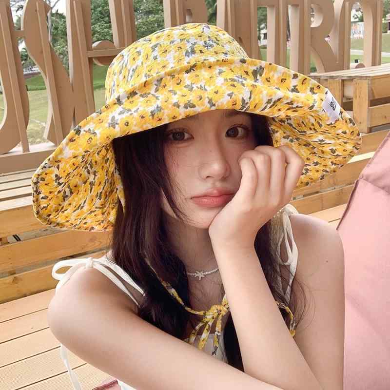 麦わら帽子 レディース 春夏 つば広 遮光 UVカット 撥水 折りたたみ 日よけ 自転車 海 ビーチ 紫外線対策 小顔効果 リゾート イエロー secure-depo-11606327 セキュアデポ パッケージ画像
