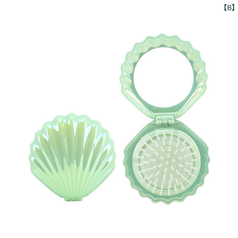 ヘアブラシ レディース クッションブラシ ミニ コンパクト 携帯用 ミラー付き かわいい キャンディーカラー 頭皮マッサージ さらさら くし 鏡付き 軽量 旅行用 美髪ケア secure-depo-11677360 セキュアデポ サンプル画像3