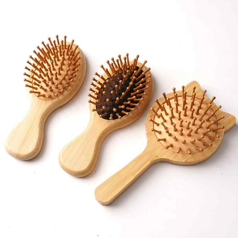 ヘアブラシ レディース ミニ パドルブラシ 竹製 クッションブラシ マッサージブラシ スカルプケア 頭皮マッサージ コンパクト 携帯用 持ち運び ヘアケア サラサラ かわいい 旅行用 secure-depo-11681929 セキュアデポ パッケージ画像