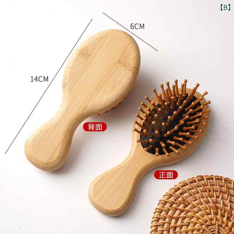 ヘアブラシ レディース ミニ パドルブラシ 竹製 クッションブラシ マッサージブラシ スカルプケア 頭皮マッサージ コンパクト 携帯用 持ち運び ヘアケア サラサラ かわいい 旅行用 secure-depo-11681929 セキュアデポ サンプル画像3