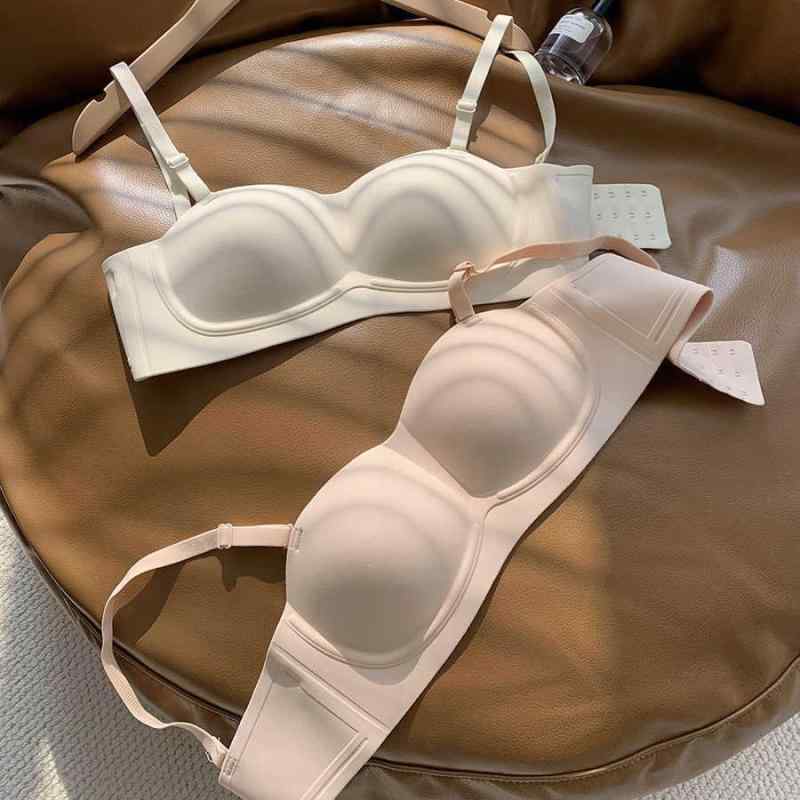 ブラジャー レディース ベアトップ チューブトップ ストラップレス 2way シームレス 脇高 盛れる 谷間メイク 美胸 美背 ノンワイヤー ズレ防止 補正下着 インナー