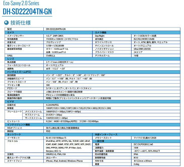 DH-SD22204TN-GN SDカード録画対応 マイクロ SD,最大128GB対応 SKS-IPPTZ