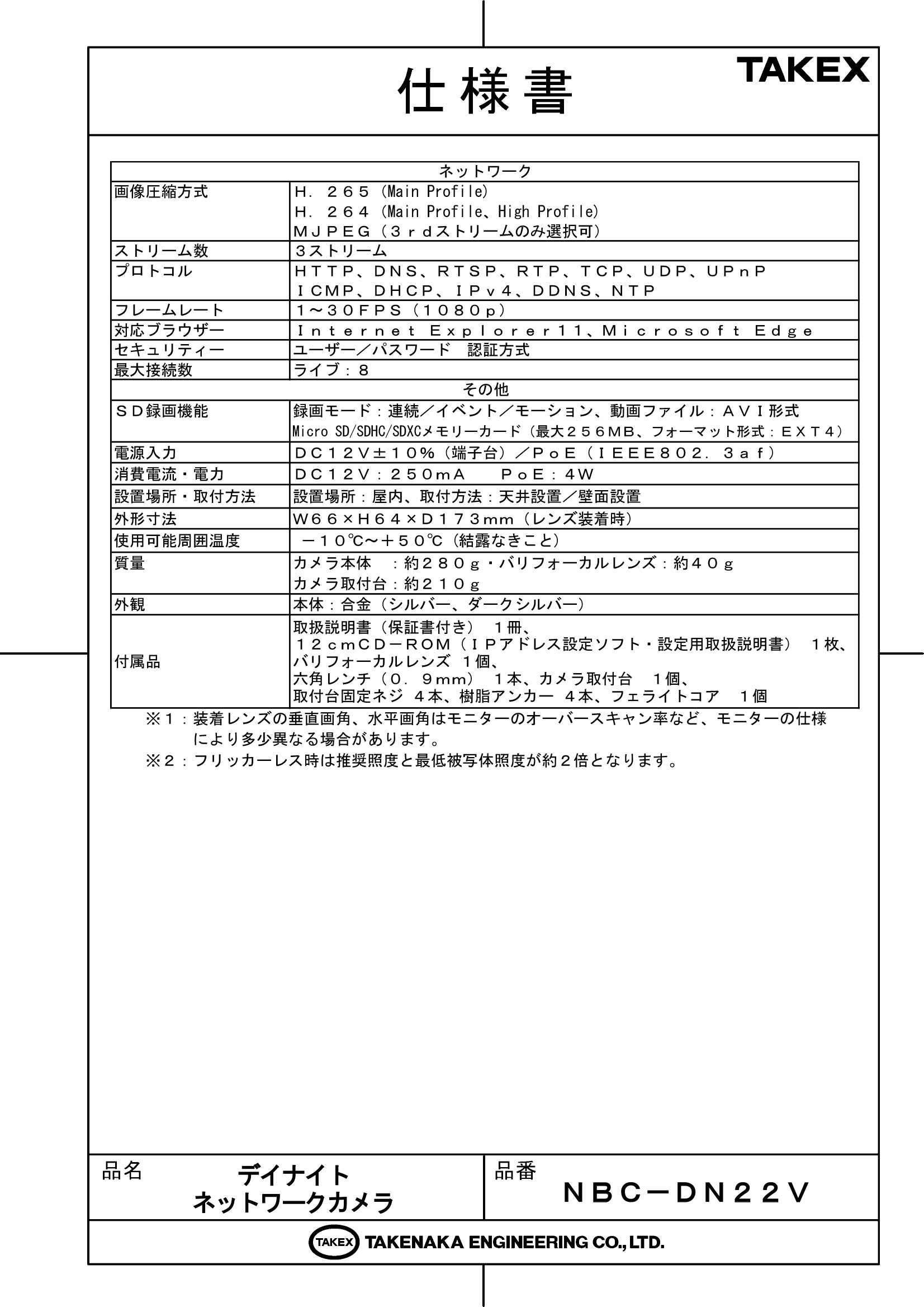 【NBC-DN22V】 デイナイトネットワーク...の紹介画像3