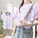 ブラウス レディース 半袖 シフォン リボン フリル ブラウスシャツ アンサンブル 夏 服 セット ホルターネック タンクトップ トップス かわいい おしゃれ