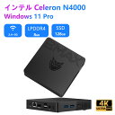 【P10倍 4/30(火)限定】ミニPC 8GB LPDDR4 128GB SSD インテル Celeron N4000 2コア2スレッド Win11 Pro/Ubuntu最大2.60 GHz 高速Wi-Fi BT4.2 HMDI×1 VGA×1 USB 3.0 ×2 USB 2.0×2 Mini PC 2画面出力 静音性 省電力 超小型ミニPC