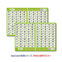 静電気で貼れるSeeCatch　知育シリーズ小学校三年生の漢字 ポスター 200字A4(210×297mm)×4枚【メール便(日本郵便)なら送料無料！】3年..