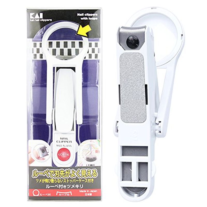 貝印 KAI ルーペ付き 爪切り カーブ刃 日本製 KE0301
