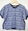 クーポール(CouPole) LIBERTY リバティ Vネック天竺プルオーバーStrawberry Thiefストロベリー・シーフ(ブルー) いちご泥棒 日本製 Tシャツ