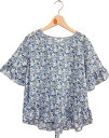 SALE★クーポール(Coupole) LIBERTY リバティ 裾フリルブラウス Libbyリビー(ブルー) 日本製