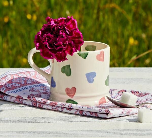 エマブリッジウォーターEmma Bridgewater　スモールマグカップ　Pink, Green & Lavender Hearts Small Mug　英国　イギリスのサムネイル