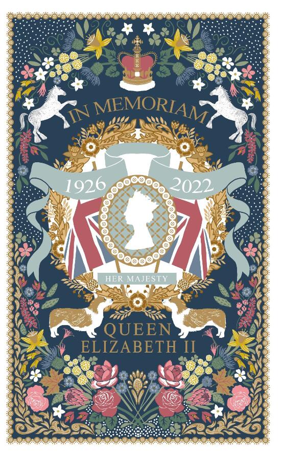 英国アルスターウィーバーズ・Ulster Weavers ティータオル Queen Elizabeth II in Memoriam Tea Towel【2枚までねこポス対応可】のサムネイル