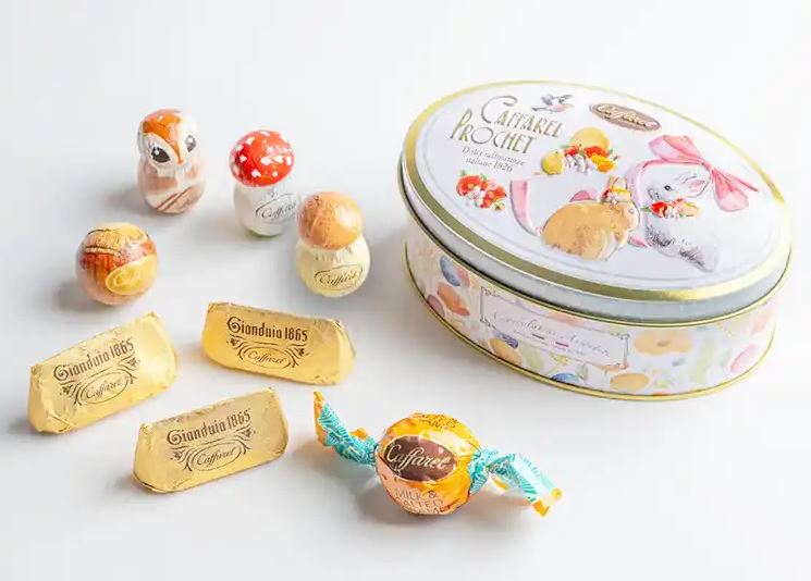 caffarel カファレル 　うさぎとリボン オーバル缶【2025プリマベーラ】チョコレート